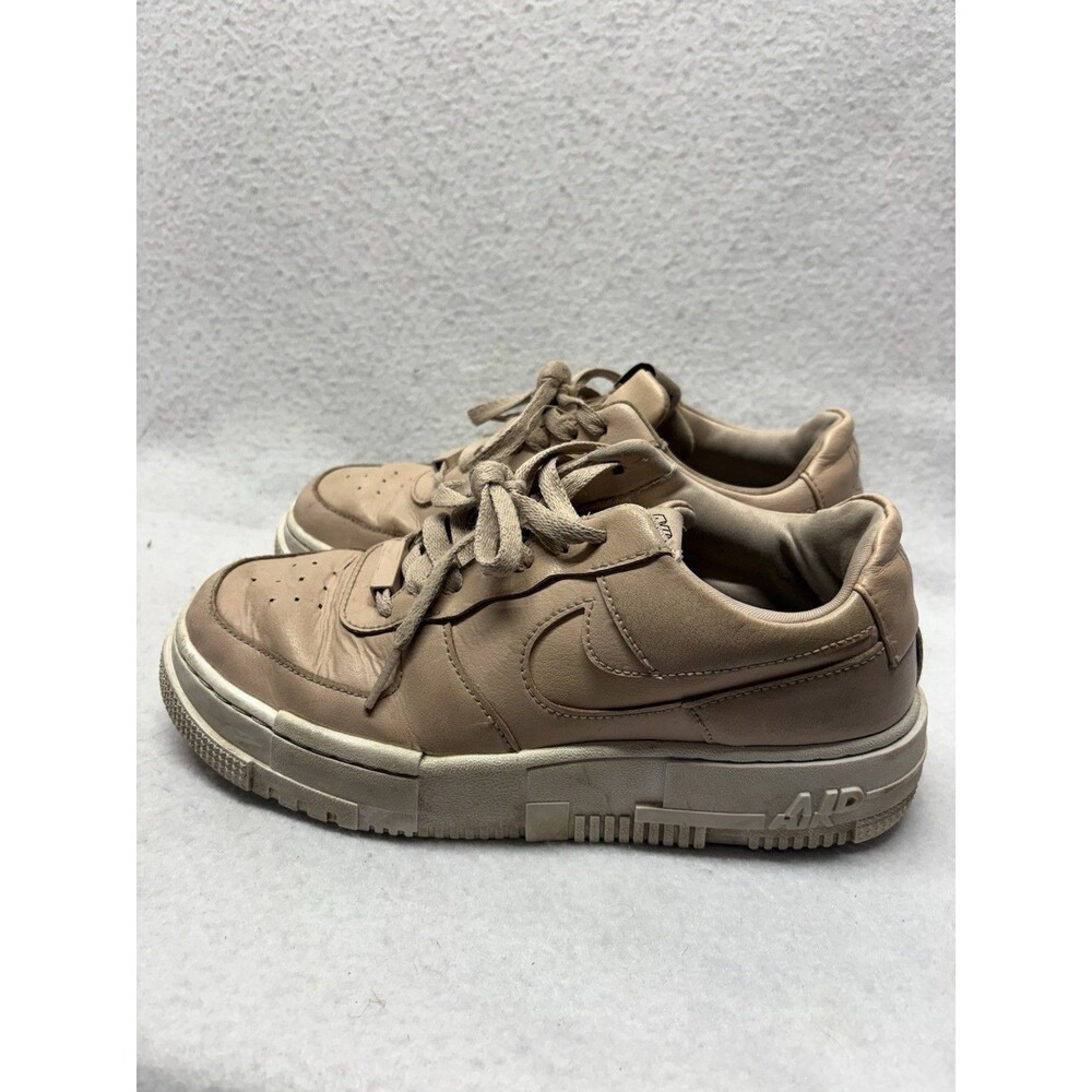 Women’s Nike Air Force 1 Pixel Size 8 Particle Beige Pink Shoes - Picture 3 of 7